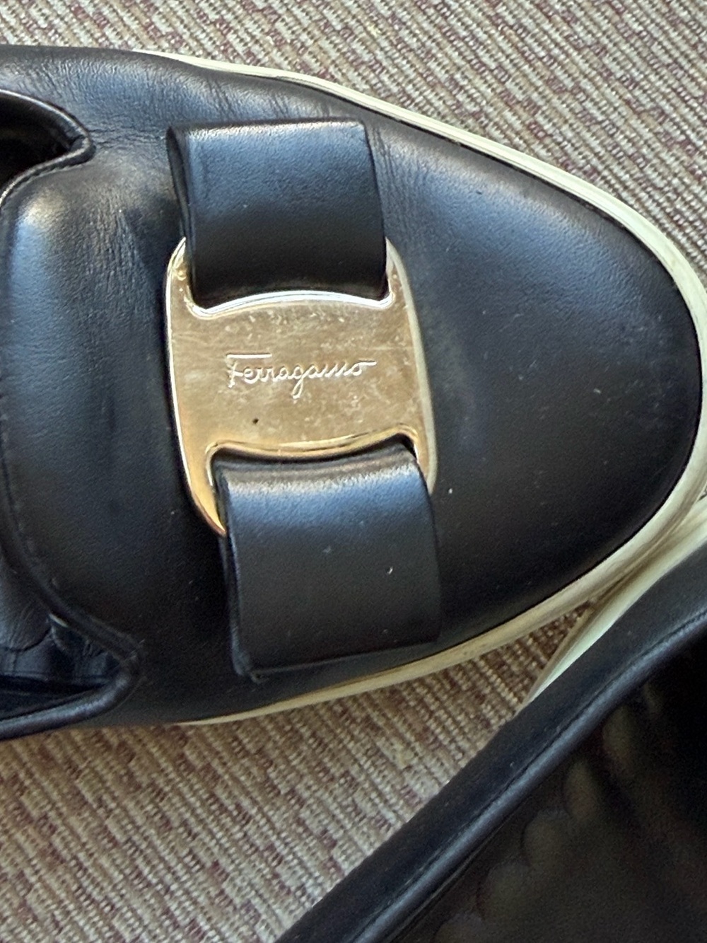 Salvatore Ferragamo Slip on sneaker with detail Gold Maxi Bow Black Mule